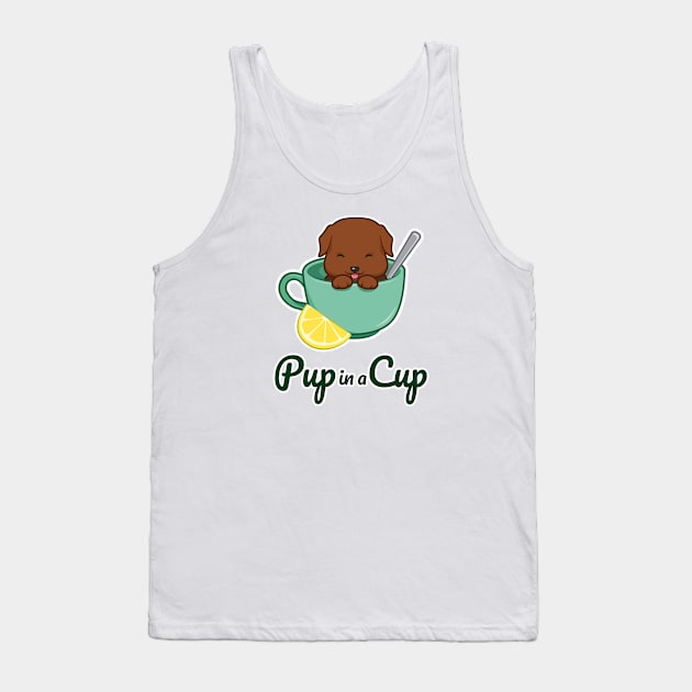 Pup in a Cup - Brown Labrador Retriever Puppy Tank Top by PawPrintShopByMia